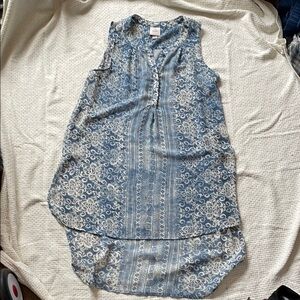 Coverup sleeveless Blue Patterned Top